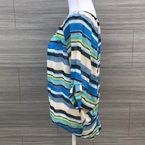 Poetry striped batwing style blouse Size Medium - Picture 5 of 9